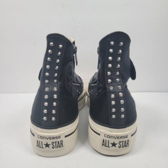 Chuck Taylor Women's Black Velcro Strap Platform Sneaker US Size 6.5 - Picture 4 of 8